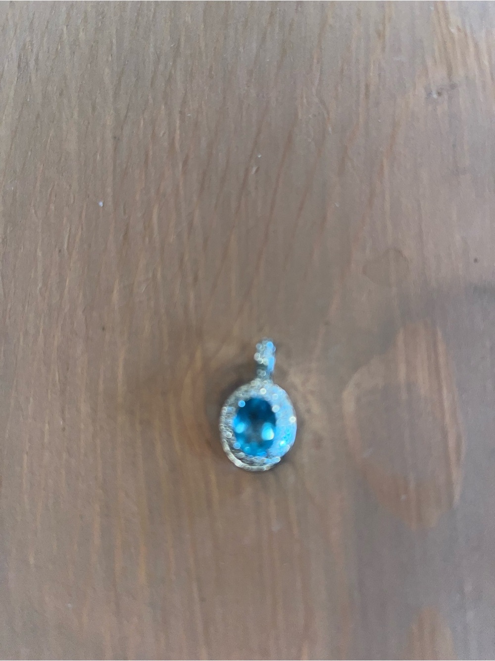 Blue topaz set in sterling silver 925 pendant cz accents or diamond elegant lux